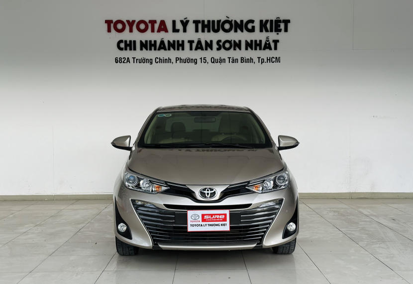 Toyota Tây Ninh, bán xe Vios 1.5G cũ, Số tự động, đời 2020 màu nâu vàng, biển số Tây Ninh